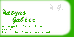 matyas gabler business card