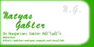 matyas gabler business card